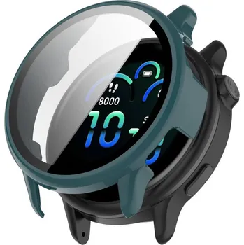 Příslušenství k chytrým hodinkám VSECHNONAMOBIL 107636 PC FULL COVER Plastový kryt se sklem pro Garmin Vivoactive 6 zelený