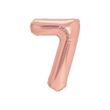 Balónek Fóliový balónek číslice 7, růžové zlato, 100 cm