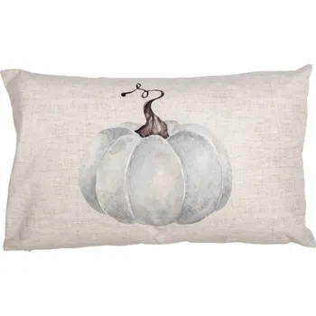 Dekorativní polštářek Béžový obdélníkový povlak na polštář se šedou dýní – 30x50