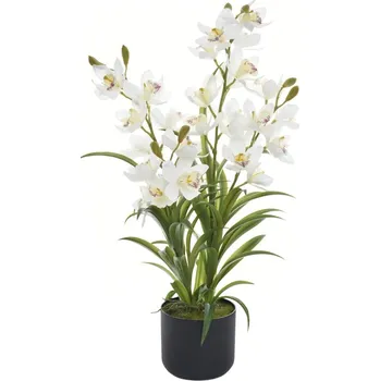 umělá květina Umělá květina Orchidea v květináči 85 cm bílá