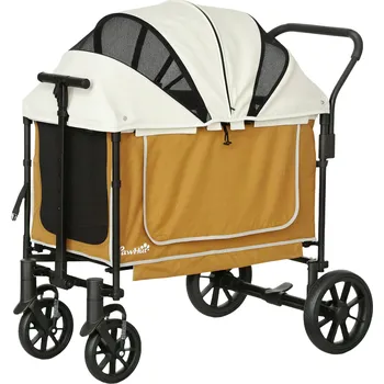 Kočárek pro psa PawHut Kočárek pro psy Jessy, hnědý