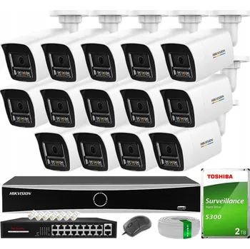 IP kamera MONITOROVACÍ SYSTÉM HIKVISION: 14 IP KAMER 6MPX Smart Hybrid Light ColorVu, DISK 2TB