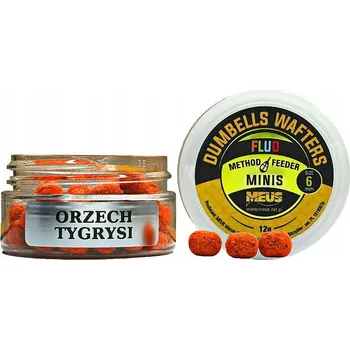 Boilies Nástraha Meus Dumbells Fluo Wafters 6 mm - Tygří ořech Minis