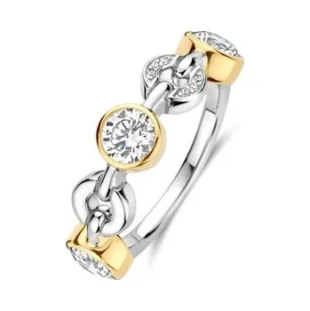 Prsten Prsten TI SENTO se zlacením a zirkony 12375ZY/56