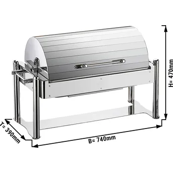 G.Gastro Chafing mísa - GN 1/1 - s krytem - chromová