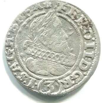Ferdinand II. 3 Kreuzer 1635 / H I Z. Breslau. Hans Ziesler. Ag.