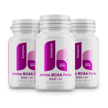 Aminokyselina 3-balení Amino BCAA Forte 2:1:1, 400 mg/200 kps