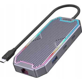 USB hub USB-C Hub -> 2x USB 3.1, HDMI, RJ45, audio, 100W, 10Gbps Unitek D1029A