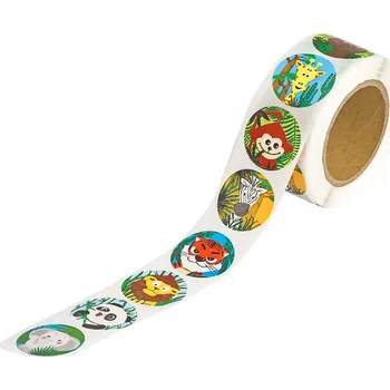 samolepka DP Craft Samolepky v roli Divoká zvířátka 2,5cm 500ks