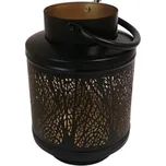 Kovový svícen s dekorativním výřezem 23 cm, černý IIN2309 Bl/Gold