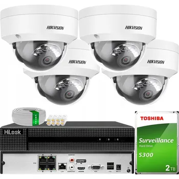 Bezpečnostní kamera Monitorovací systém pro 4 IP KAMERY 4MPX Smart Hybrid Light Hikvision + Aplikace + 2TB HDD
