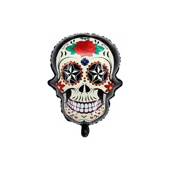 Balónek Fóliový balónek Lebka, Halloween, (65 cm * 50 cm)