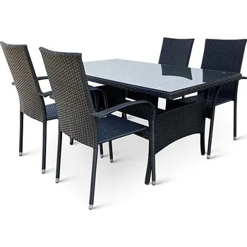 Zahradní sestava NOELA Set zahradního nábytku ratanový HAITI 1 stůl + 4 židle