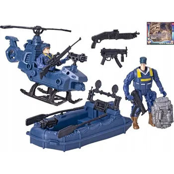 autíčko Policie vozidla 2 ks + policisté a doplňky v krabičce