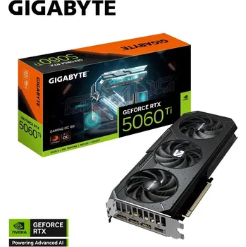 Počítačové chlazení GIGABYTE VGA NVIDIA GeForce RTX 5060 Ti GAMING OC 8G, 8G GDDR7, 3xDP, 1xHDMI GV-N506TGAMING OC-8GD