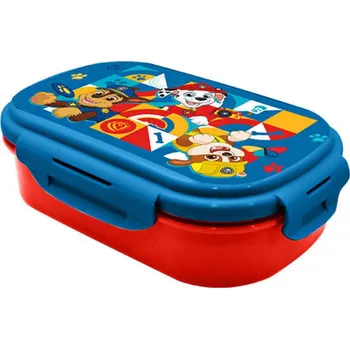 Svačinový box Plastový box na svačinu s příborem Paw Patrol|Tlapková patrola: Štěňata (22 x 14 x 6 cm)