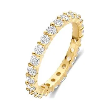 Prsten Zlacený prsten TI SENTO se zirkony 12371ZY/56