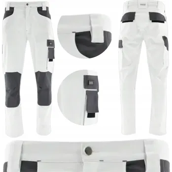 Pracovní obuv Pánské pracovní kalhoty ELASTICKÉ Lehké Bílé Pohodlné do pasu Odolné Velikost 62