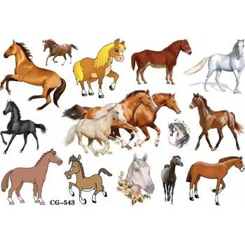 Odstranitelné tetování Smyvatelné tetování pro děti - Koně a poníci - Dočasné tetovačky