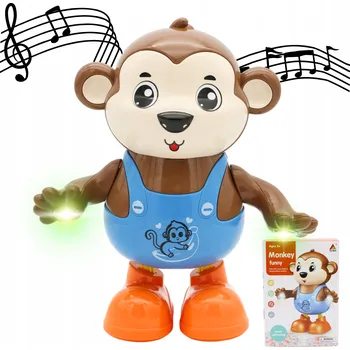 Hračka pro nejmenší TANČÍCÍ OPICE NA BATERIE INTERAKTIVNÍ EDUKATIVNÍ SVÍTÍCÍ HRAJÍCÍ