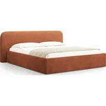 Čalouněná dvoulůžková postel s úložným prostorem s roštem 180x200 cm v cihlové barvě Elizabeth – Micadoni ID_1763976