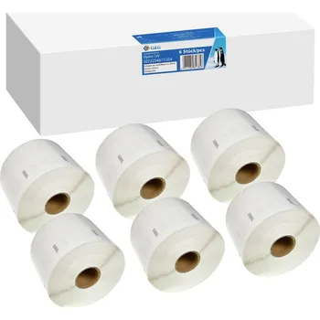 Kotouček do pokladny a tiskárny štítků G&G etikety kompatibilní náhradní DYMO 11354, S0722540 32 x 57 mm papír thermodirekt bílá 6000 ks trvalé Adresní nálepky
