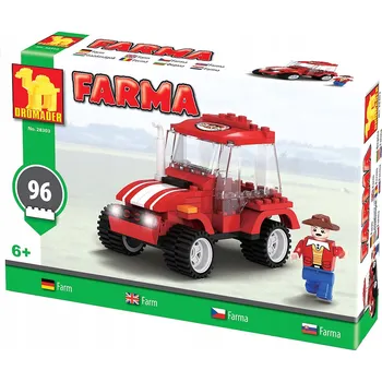 ostatní stavebnice Stavebnice Dromedár Farma Traktor s přívěsem 93 dílů