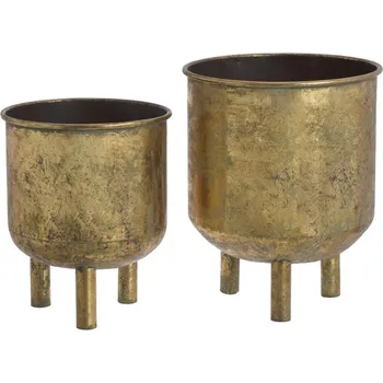 Obal na květináč Sada plechových obalů na květiny na nožičkách 2-dílná 267CAN1251