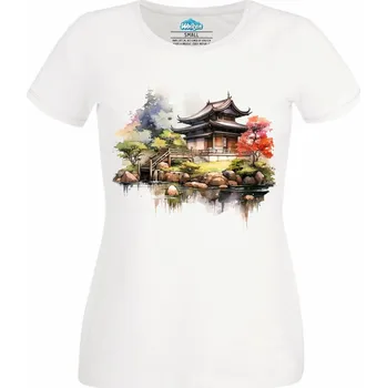 Dámské tričko Dámské tričko Japonská Zahrada (Velikost: M, Barva: Bílá)