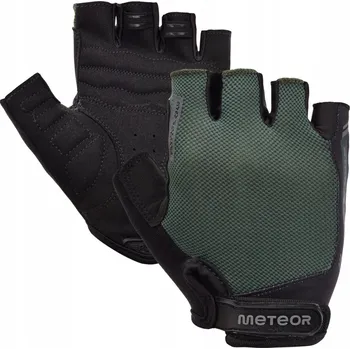 Cyklistické rukavice Cyklistické rukavice cyklistické krátké Na Suchý Zip bez prstů zelené METEOR