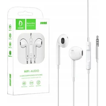 Sluchátka UNIVERZÁLNÍ SLUCHÁTKA DENMEN S 3,5mm JACKEM BÍLÁ, DO UŠÍ DR05