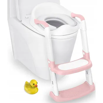 WC sedátko Nástavec na WC sedátko Platinum Gold růžový s žebříkem, max. 30 kg