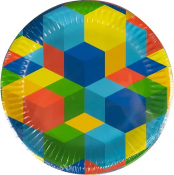 Talíř TALÍŘKY na NAROZENINY s motivem KOSTEK, 18 cm, 8 ks