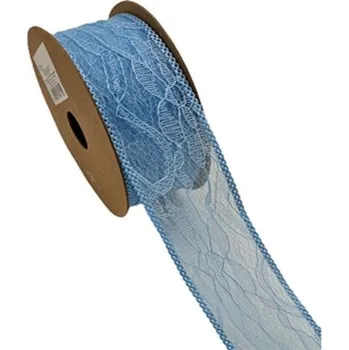 Stuha Dekorační stuha modrá 3,8 cm