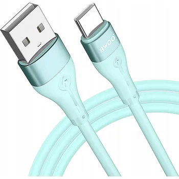Datový kabel Kabel BWOO USB - USB-C 1 m zelený