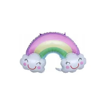 Balónek Fóliový balónek Duha a Mráčky (91 cm * 61 cm)