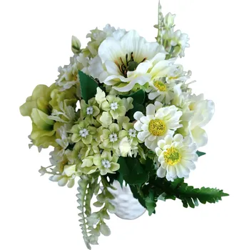 umělá květina Umělá kytice Heřmánek, mák 42 cm, více barev Barva: Bílo-zelená LIU484