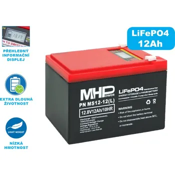 Záložní baterie MHPower LiFePO4 12V/12Ah