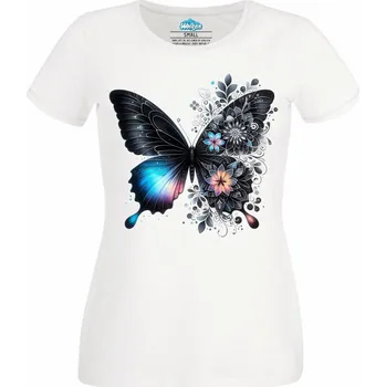 Dámské tričko Dámské tričko Černý Otakárek a galaktické květiny (Velikost: 4XL, Barva: Bílá)