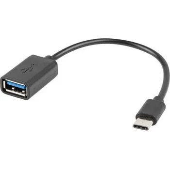 Datový kabel LANBERG USB-C(M) 2.0->USB-A(F) ADAPTER CABLE 15CM OTG BLACK AD-OTG-UC-01