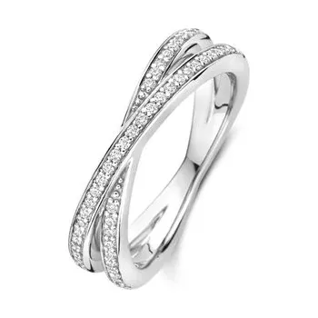 Prsten Prsten TI SENTO se zirkony 12373ZI/56