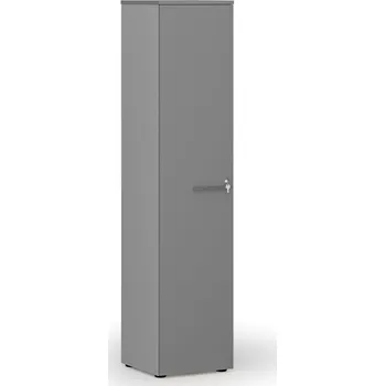 Kancelářská sestava Úzká kancelářská skříň PRIMO GRAY, 400 x 420 x 1781 mm, šedá/grafit