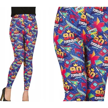 Dámské legíny Legíny Kalhoty Barevné Neonové Disco 90. Léta Forever Karneval Ples, M