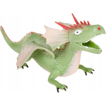 Hračka pro nejmenší DRAK S HRÁŠKEM GUMOVÁ HRAČKA MĚKKÁ SVĚTLE ZELENÁ