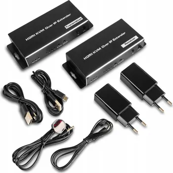 Video kabel HDMI 2.0 EXTENDER přes LAN KVM 2xUSB RJ45 180M ETHERNET