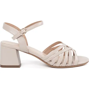 Dámské sandále Dámské béžové sandály Sergio Leone na podpatku, podpatek 5,5 cm SK893BE Velikost: 37