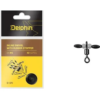 Delphin Inline swivel with rubber stopper D-04 Velikost S 2 × 10 ks