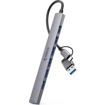 USB hub Orico | Orico YSA2-U3 HUB adaptér USB / USB-C - USB 3.0 / 6x USB 2.0, šedý