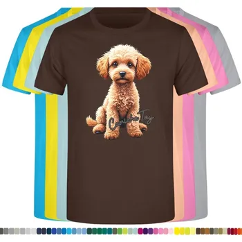 detske-levne-bavlnene-tricko-potisk-pudl Barva: Chocolate - čokoládově hnědá, Dětská bavlněná trička JHK: S