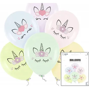 Balónek SADA BALÓNKŮ S S POTISKEM JEDNOROŽCŮ - DEKORACE NA NAROZENINOVOU OSLAVU